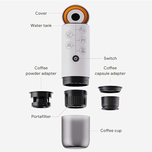 Cafetera portátil eléctrica con batería y cápsulas 1 taza miniatura 7