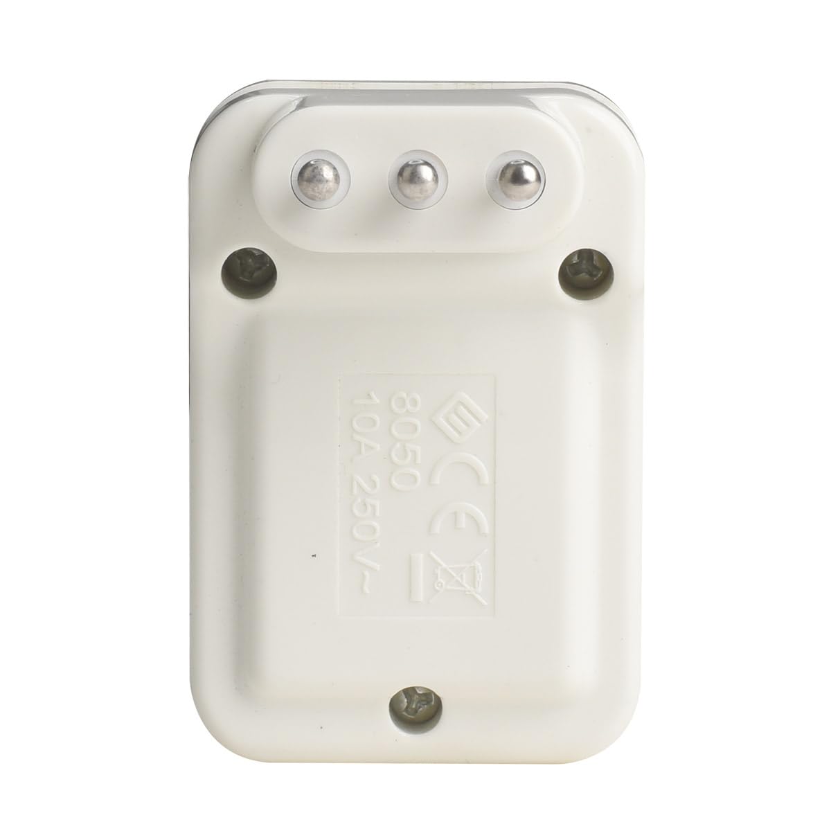 Adattatore Triplo con Interruttore 2 Prese Bipasso 10A/16A + 1 Universale, Spina Elettrica Angolare 10A 2P+T (10 Pezzi)