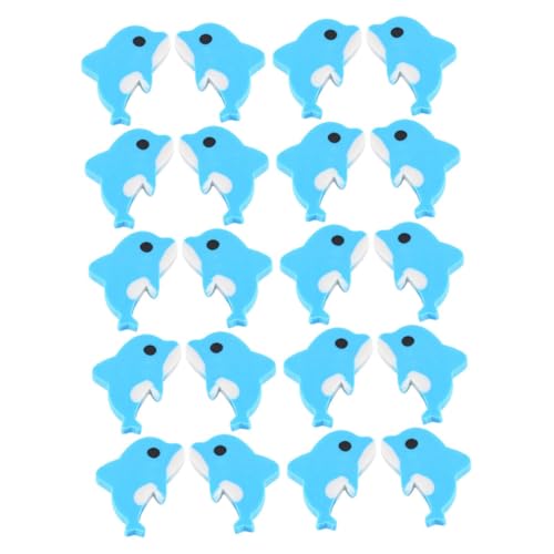 Operitacx 20 Piezas Borrador pequeño delfín borrador para mini borrador pinzas para bocadillos borrador de dibujos animados borradores caprichosos borradores para Sky-blue