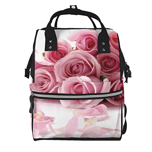 Sac à langer de maternité grande capacité imprimé rose