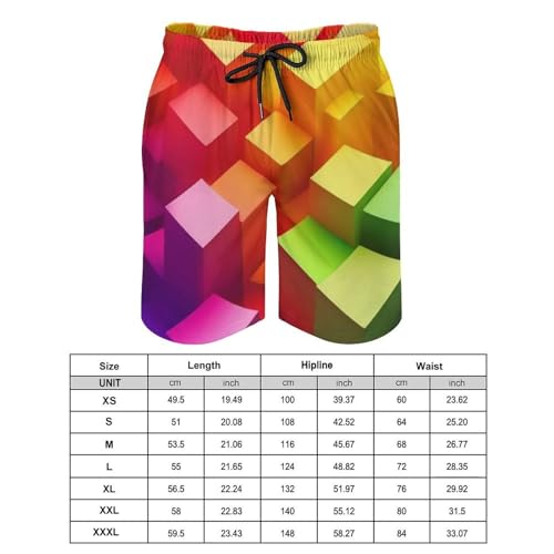 Men's Beach Swim Trunks with Mesh Lining, Elastic Waist Bathing Suit Breathable Quick Dry Swimming Shorts2
