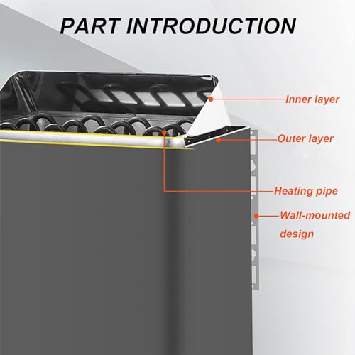 Riscaldatore per Sauna a Vapore Secco con Controller Esterno, Richiede 16 kg di Pietre per Sauna, Ideale per Uso Domestico e Commerciale.