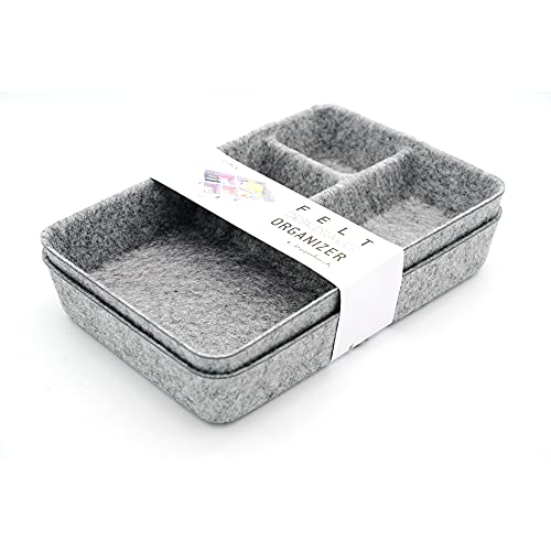 Welaxy Junk Drawer Organizer bin 4 Compartments Office Organizers Bins