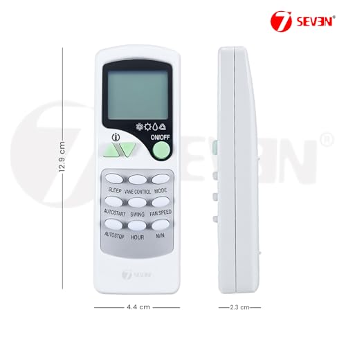 Image of 7SEVEN Compatible with Videocon AC Remote Control ZC /LW-01 Model 7A Suitable for Split and Window 1 1.5 2 Ton Air Conditioner - Match Each Keys Exactly to Replicate Genuine Remote Function