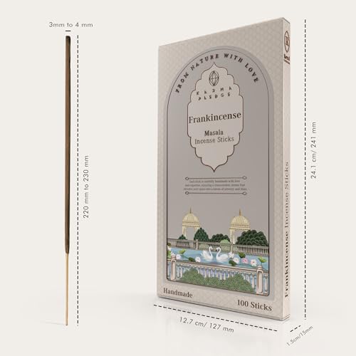 Incense-Sticks-Frankincense-Myrrh-Incense-Pack-of-100-Stick-Hand-Rolled-Aromatic-Masala-Made-with-Natural-Ingredients-45-60-Min-Burn-Time-Best-for-Home-Fragrance-Meditation-Yoga-Relaxation