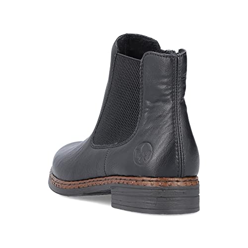 Rieker Damen Chelsea Boots 75170, Frauen Stiefeletten,uebergangsschuhe,uebergangsstiefel,Schlupfstiefel,flach,Stiefel,schwarz (00),42 EU / 8 UK
