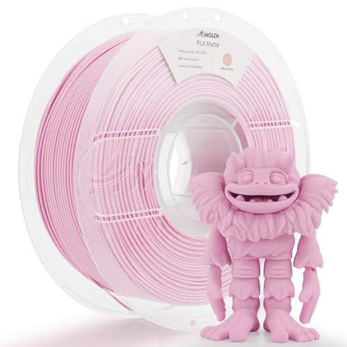 Image of AMOLEN PLA Matte 3D Printer Filament,Sakura Pink PLA Filament 1.75mm with Smooth Matte Finish,3D Printing Filament for Most FDM 3D Printers,Dimensional Accuracy + /- 0.02mm,1kg Spool (2.2lbs), 3DMECBP