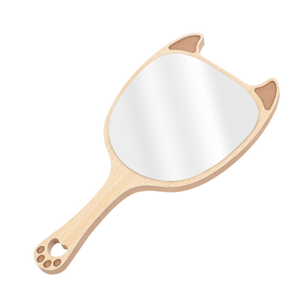Miroir de courtoisie avec poignée en bois minkissy lot premium