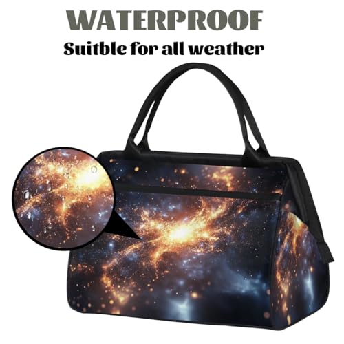 Red Universe Starry Sky Weekender Overnight Bag for Women Waterproof Carry On Travel Duffle Bags with Pocket Lightweight Sports Gym Tote Bag Large Luggage Workout Personal Item Hospital Bags3