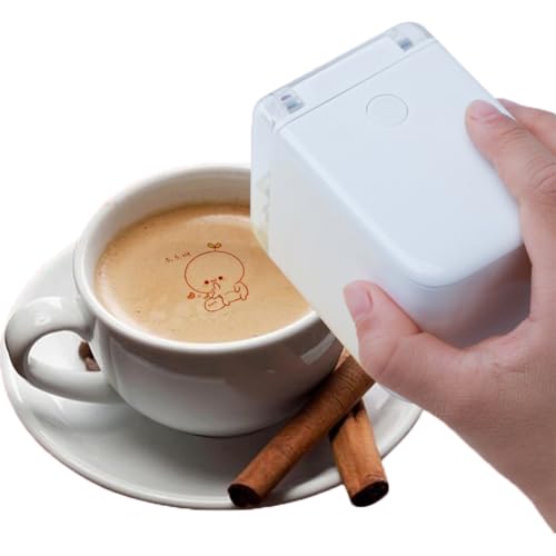Impresora portátil de mano comestible, mini impresora de inyección de tinta a color, impresión de pasteles, pan, café, tinta desmontable, control de aplicación, para amantes de la comida, cocina