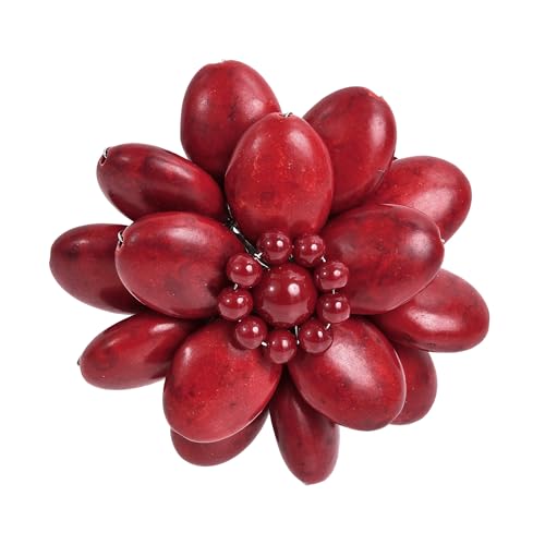 Image of AeraVida Unique Stylish Red Lotus Reconstructed Red Coral Stone Floral Pin or Brooch | Fashionable Pin for Women | Fashion Jewelry