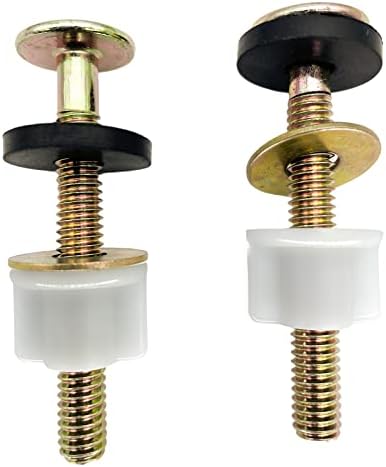 2Pcs Universal Toilet Seat Bolt Screw Set Heavy Duty Toilet Seat Hinge Bolt with Plastic Nut, Metal and Rubber Washer Toilet Hardware Replacement for Top Mount Toilet Seat Hinge