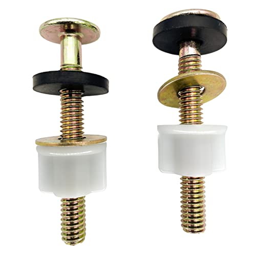 2Pcs Universal Toilet Seat Bolt Screw Set Heavy Duty Toilet Seat Hinge Bolt With Plastic Nut, Metal And Rubber Washer Toilet Hardware Replacement For Top Mount Toilet Seat Hinge #TOP2