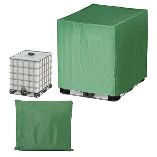 Funda para Depósito de Agua 300/600/800/ 1000 Litros, Impermeable Cubierta para Ibc Deposito de Agua,210D oxford Fundas Protectora para Tanque de Cisterna c(Size:300L : 81*61*100CM,Color:verde)