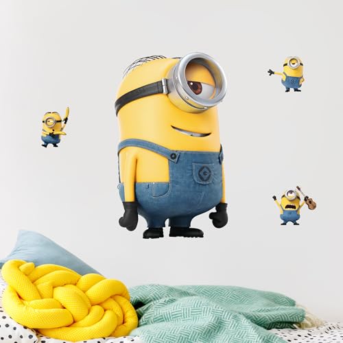 Juego de 4 pegatinas de vinilo para pared, diseño de Minions Stuart, de Mi villano favorito