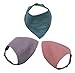 Produktbild Jonakid Set mit DREI oder Vier Musselinhalstüchern 100% Baumwolle Dreieckstuch Spucktuch Sabberlätzchen Halstuch, 35cm, Rose