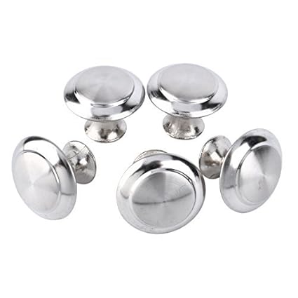 Round Stainless Steel Cabinet Knobs Drawer Handles Kitchen Cupboard Knobs, Pack of 10 (27mm)