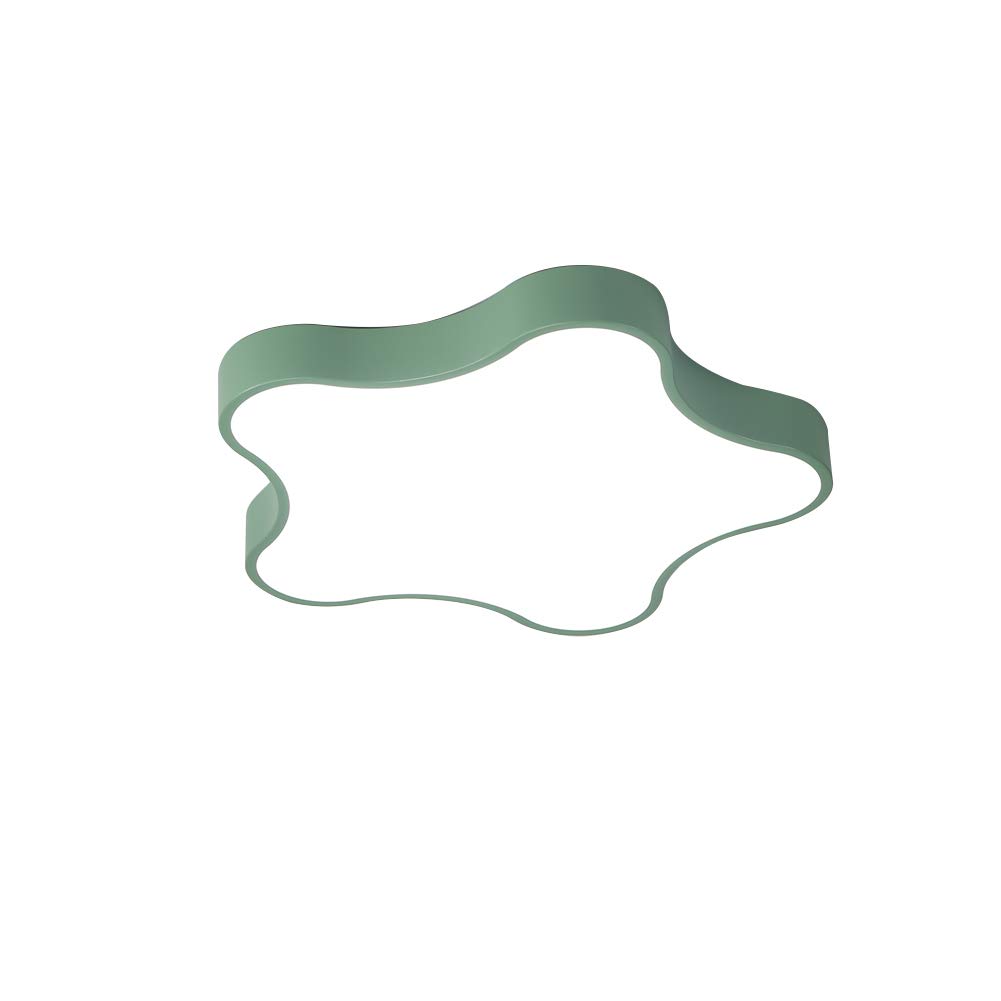 Star LED lámpara de techo colorida Macaron, 3 temperaturas de color, luz creativa de montaje empotrado moderno nórdico para habitación de niños, dormitorio, sala de estar (Green, 47cm)
