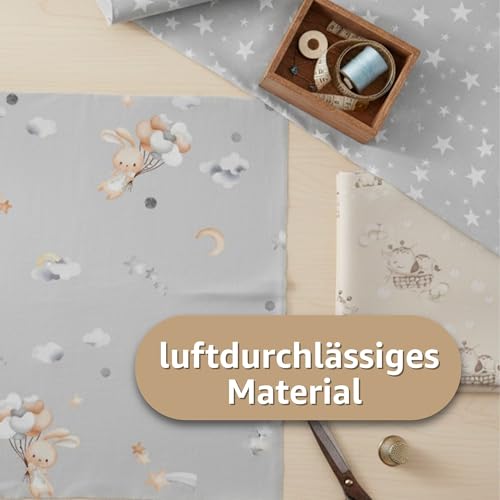 Stoff Meterware Baumwollstoff 1 M x 160 cm - Stoffe zum nähen aus reine baumwolle fabric futterstoff dekostoff für patchwork canvas und sewing nähstoff Oeko-Tex Hirsch