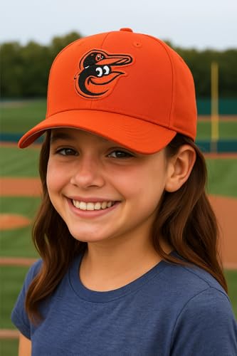 Gorra béisbol juvenil ajustable naranja con logo miniatura 3