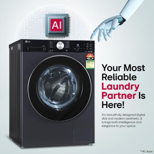 Image of LG 12 Kg, 5 Star, AI DD Technology, Steam Wash, Wi-Fi, 6 Motion DD, Fully-Automatic Front Load Washing Machine (FX1412A5ED, Allergy Care, Ez-Dispense, TurboWash 360˚, 2026 Model, Essence Graphite)