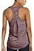 icyzone Damen Sport Top Racerback Yoga Shirt Atmungsaktive Fitness Gym Tank Top (L, Burgundy)
