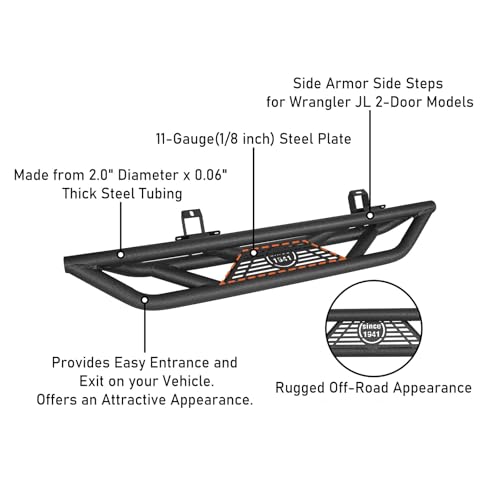 Estribos tubulares laterales para Jeep Wrangler JL 2 puertas miniatura 6