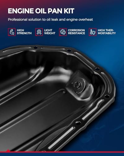 Image of KAX Engine Oil Pan Fit for Ford F-250 /F-350 /F-450 /F-550 /F-600 Super Duty | FP64A with Drain Plug & Gasket for 2011-2025 F-250 /F-350 /F-450 /F-550 Super Duty 6.7T, 2020-2024 F-600 Super Duty 6.7T