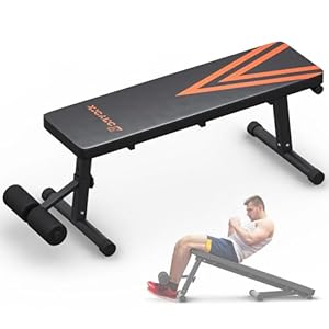 2 In 1 Adjustable Flat Weight Bench – Bonvork 45.3” Extended Foldable Flat Bench for Home Gym,750LBS Sit Up Bench with 18” Widened Base,Strength Training Workout Bench Press for Full Body Exercise