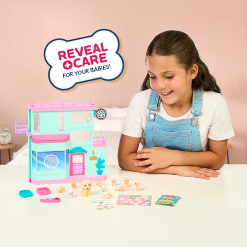 Little Live Pets Mama Surprise Families Baby Care Clinic Playset, Magically Reveal 3 Retriever Puppies - Image 4