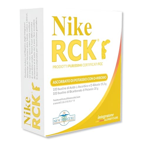 💊 Integratore di Vitamine e Potassio – Il nostro Nike RCK svolge una potente azione antiossidante e di regolazione cellulare, grazie all'azione del potassio a livello intracellulare, alle proprietà straordinarie della vitamina C e del D-Ribosio. Basterà assumere 1 bustina di Acido L-Ascorbico [ Integratore vitamina C ] e D-Ribosio + 1 bustina di Bicarbonato di Potassio sciolte insieme in 20 ml di acqua, una volta al giorno solitamente la mattina a digiuno o almeno 15 minuti prima di colazione, oppure, almeno 45 minuti prima di uno dei pasti principali, salvo diversa indicazione medica. Studiato in Italia e privo di additivi chimici.