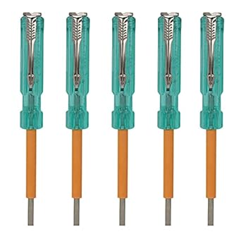 1906 GOLD GREAT Safety Line Tester 100-240V Multi Color - Pack of 5|Heavy Duty Electrical Tester|Screw Driver Cum Tester