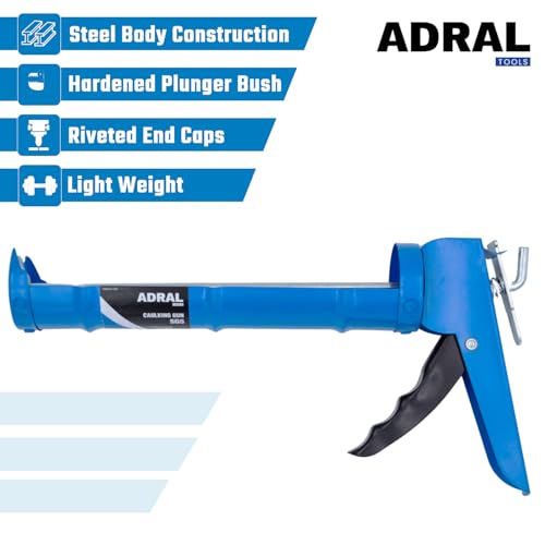 Image of Super Value 9-Inch Caulking Gun | 300g Lightweight | Sturdy Steel Body | Smooth Round Rod | 6:1 Thrust Ratio | For Acrylic, Latex & Silicone Sealants | Riveted End Caps | Hardened Plunger Bush