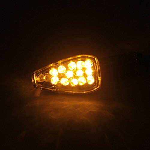 MotorToGo 2 x Black LED Turn Signal Indicators Blinker Amer Lights Compatible for 1993 Suzuki Katana 1100 GSX1100F