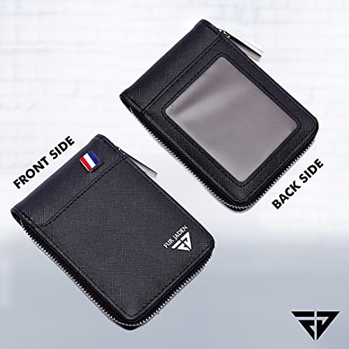 Fur-Jaden-PU-Leather-9-Slot-Vertical-Credit-Debit-Card-Holder-Money-Wallet-Zipper-Coin-Purse-for-Men-Women-Black Fur Jaden PU Leather 9 Slot Vertical Credit Debit Card Holder Money Wallet Zipper Coin Purse for Men Women (Black)