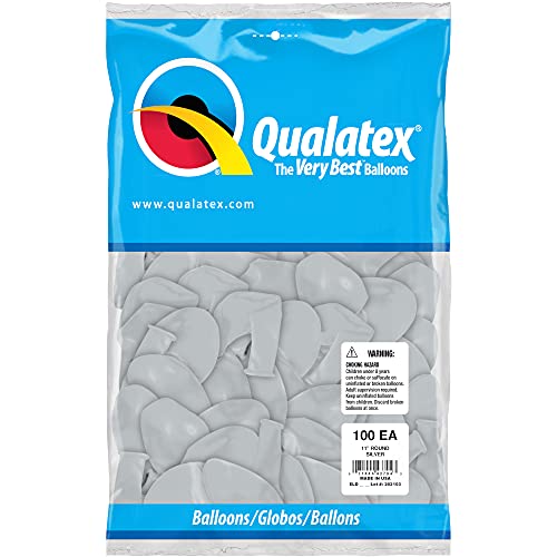 Image of Qualatex 11 inch Metalic Silver Balloons (100ct) by Pioneer Balloon Company