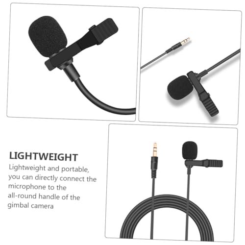 Image of Angoily 2pcs Clip Lavalier Microphone for Live Streaming Compatible Pocket Omnidirectional Design for Vlogging Interviews and Gaming Easy to Use and