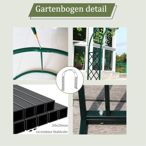 Arche de jardin en métal robuste et structure rigide anti-intempéries - 3