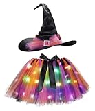 Tutu Dreams LED Witch Costume for Women Halloween Tutu with Witch Hat Adult Role Play Clothes Costumes