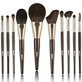 BEILI Makeup Brushes Set 10Pcs Makeup Brushes Premium Synthetic Powder Foundation Contour Blush Concealer Eye Shadow Blending Eyebrow Make Up Brush Kit(Us Warehouse Delivery)