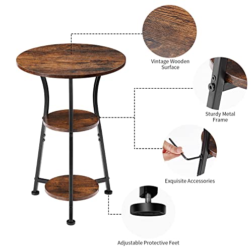 Dulcii Small Round End Table For Narrow And Small Space, 3-Tier Round Accent Couch Beside Table, Modern Side Table Corner Sofa Table Nightstand For Living Room Bedroom #TOP5