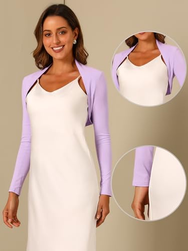Image of Allegra K Elegant Shrugs for Women Long Sleeve Open Front Bolero Shrug