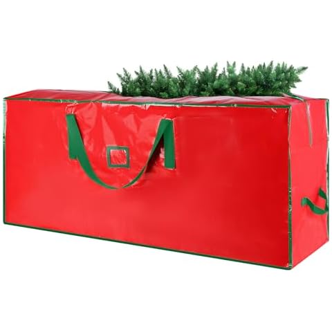 Bodaon Large Christmas Tree Storage Bag 7.5 ft,Waterproof,Artificial Tree Bag,Xmas,Christmas Decor,Bag for Christmas Tree Storage,Christmas Storage Containers,Christmas Tree Bags,Red,1PK Cover