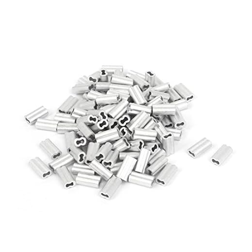 Sourcingmap – ® 1 mm cuerda de alambre aluminio mangas Clip Accesorios Cable Crimpea 100pcs