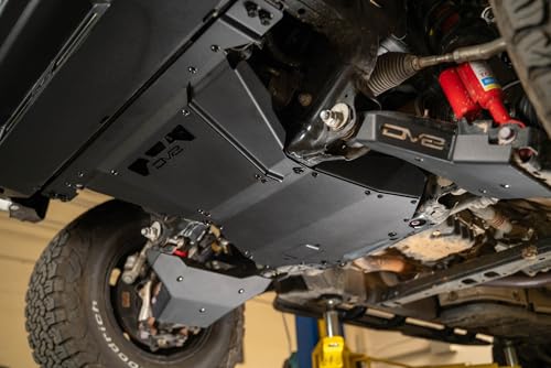 Image of DV8 Rear Belly Skid Plate for 2024-26 Toyota Tacoma & Land Cruiser | Bottom of Engine /Oil Pan, Removable Plate for Drain Plug Access, Compatible w /Factory & Front Skid Plates