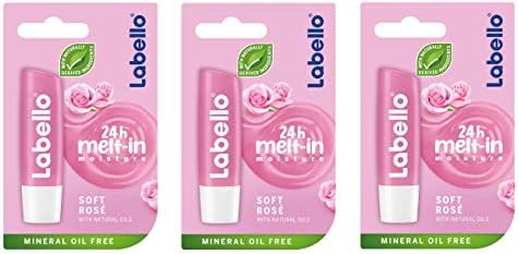 Labello Soft Rosé Lip Balm - 3 pack