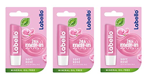 Labello Soft Rosé Lip Balm - 3 pack