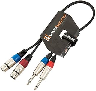 2 x Female XLR to 2 x 6.35mm 1/4" Mono Jack Twin Lead/Audio Signal Patch Cable 1.5m
