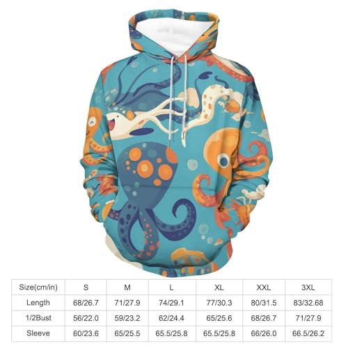 Sweat à capuche pieuvre unisexe taille S - 3