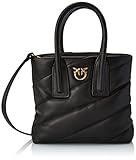 nappa Pinko Mini Puff Shopping Maxi Quilt, Borsa Donna, Z99Q_Nero-Antique Gold, U